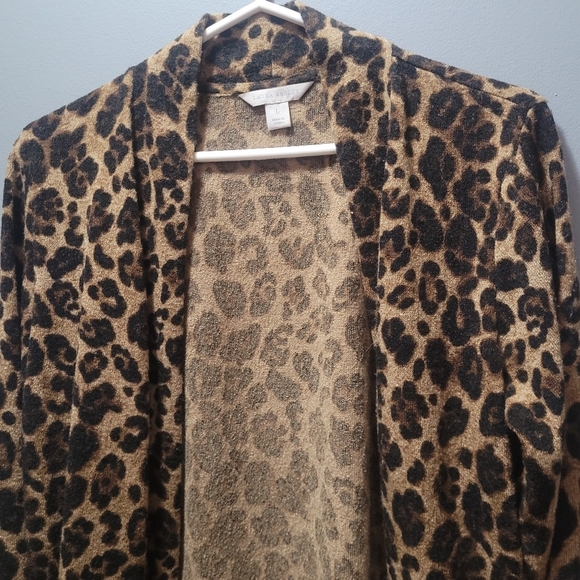 Laura Ashley Leopard Print Open Cardigan L - Picture 2 of 6